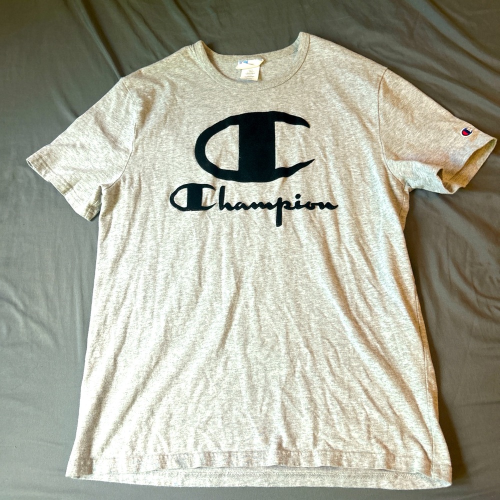 Champion Heather Gray Logo Tee